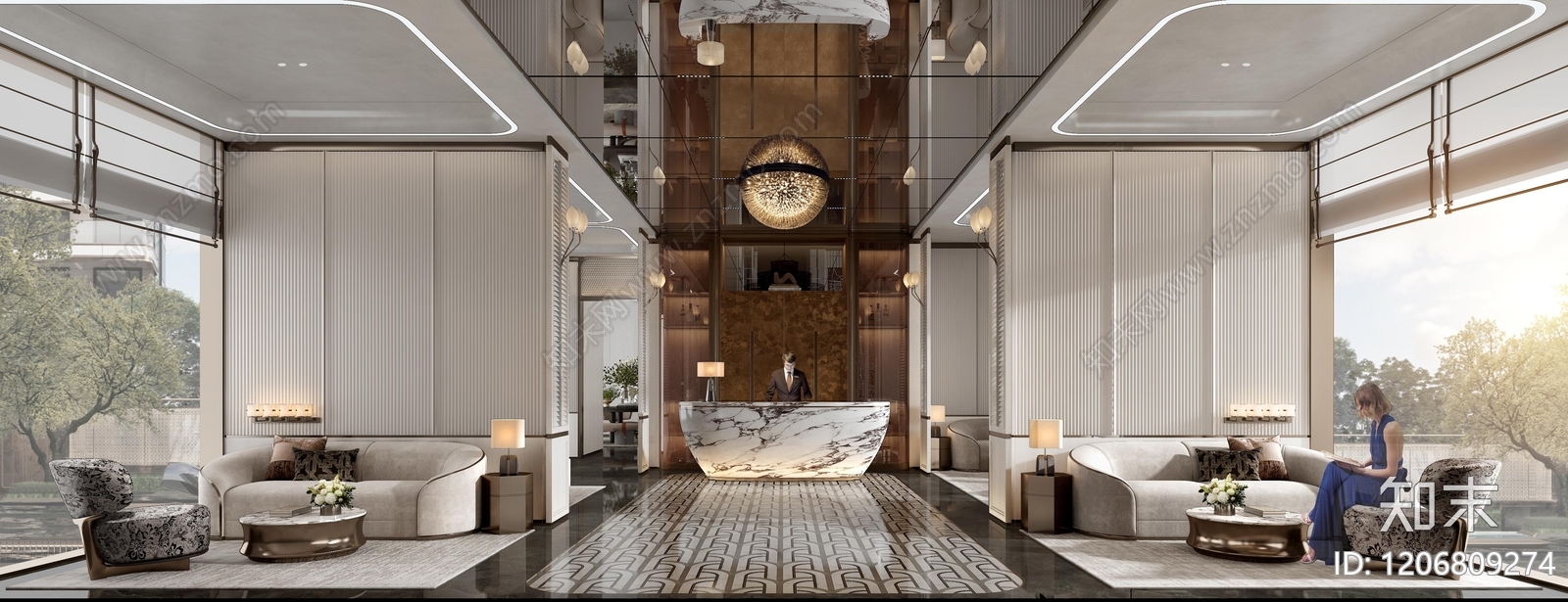 侘寂轻奢售楼处下载【ID:1206809274】