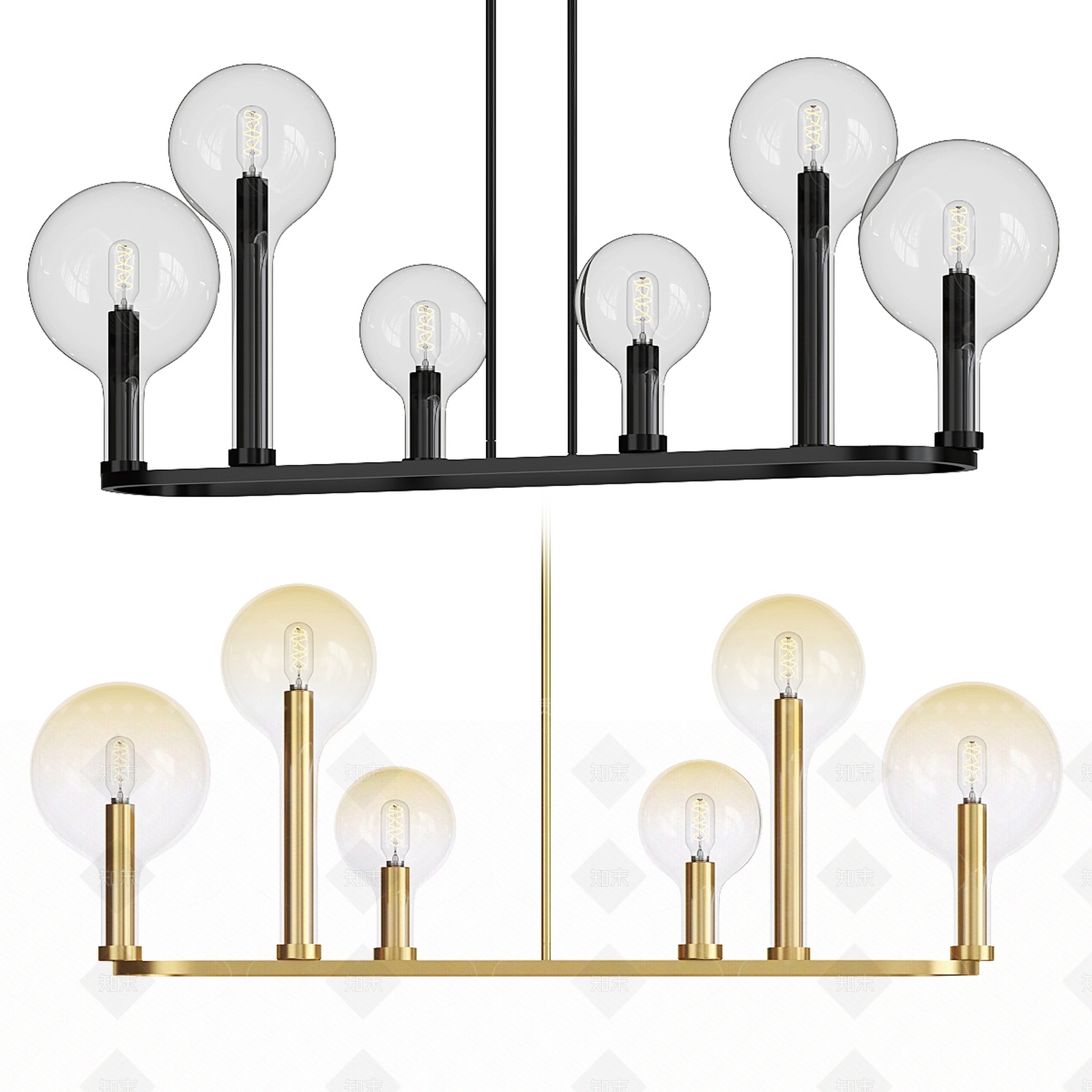 现代欧式客厅吊灯3D模型下载【ID:1206815156】