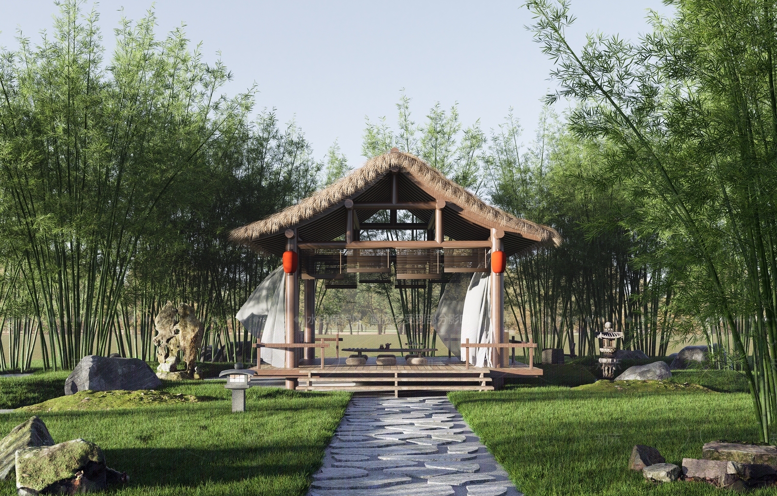 中式其他公共建筑SU模型下载【ID:1206817804】