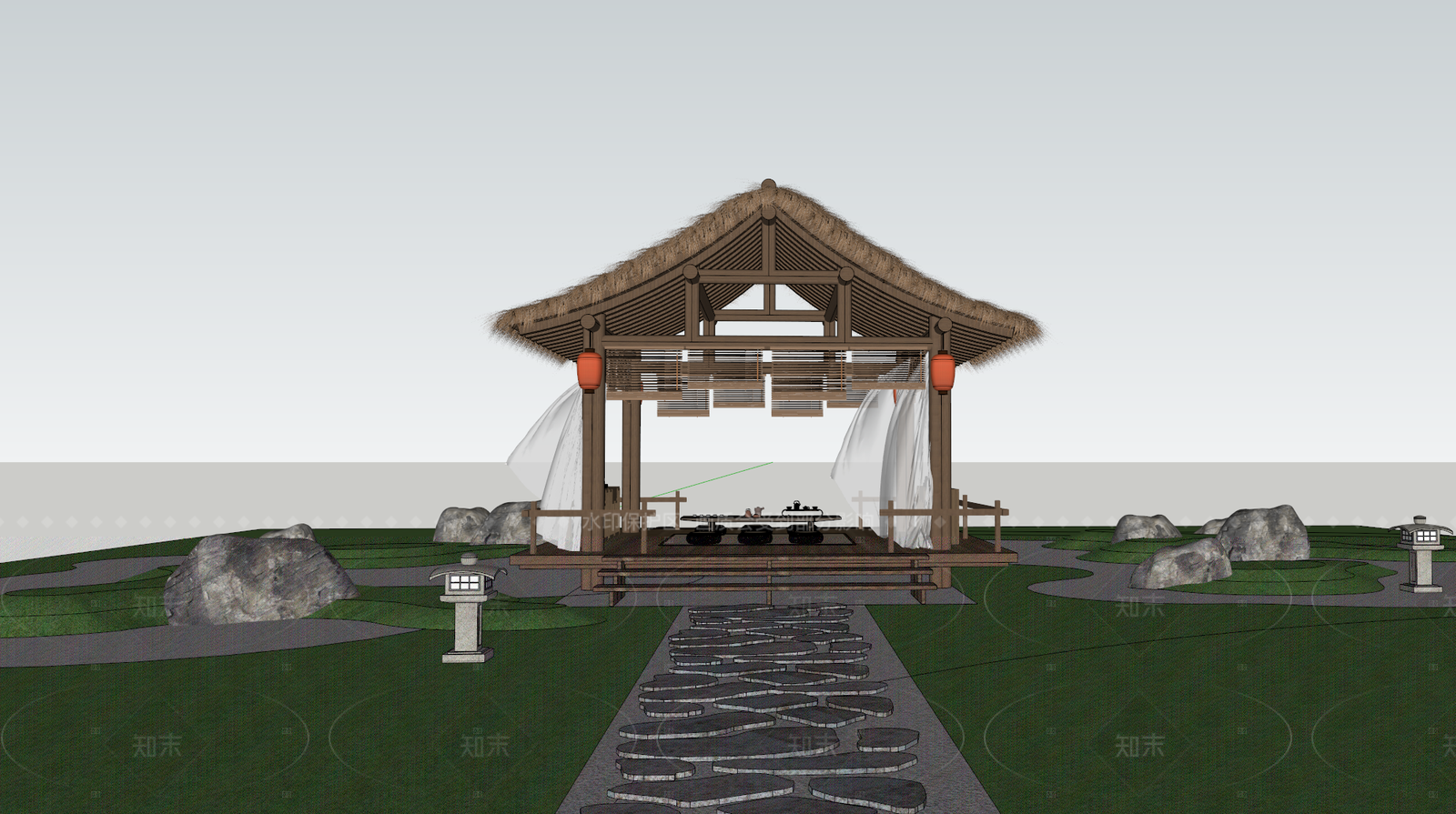 中式其他公共建筑SU模型下载【ID:1206817804】