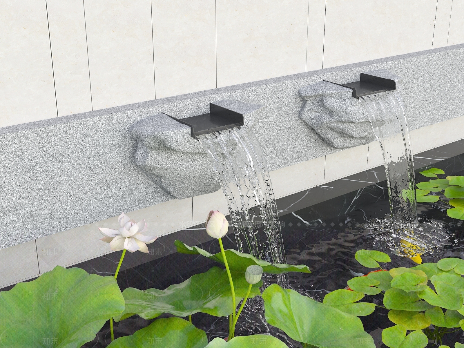 现代新中式假山水景3D模型下载【ID:1206818085】