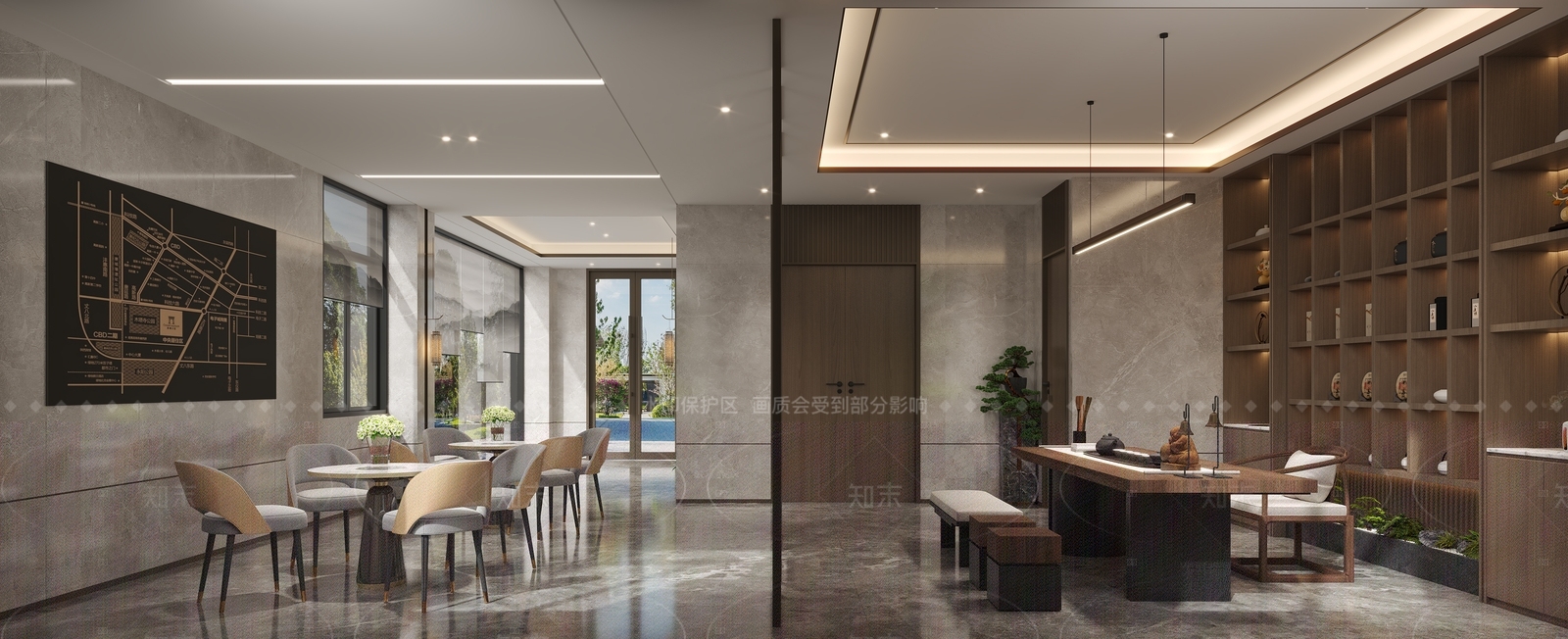 现代新中式售楼处3D模型下载【ID:1206819560】