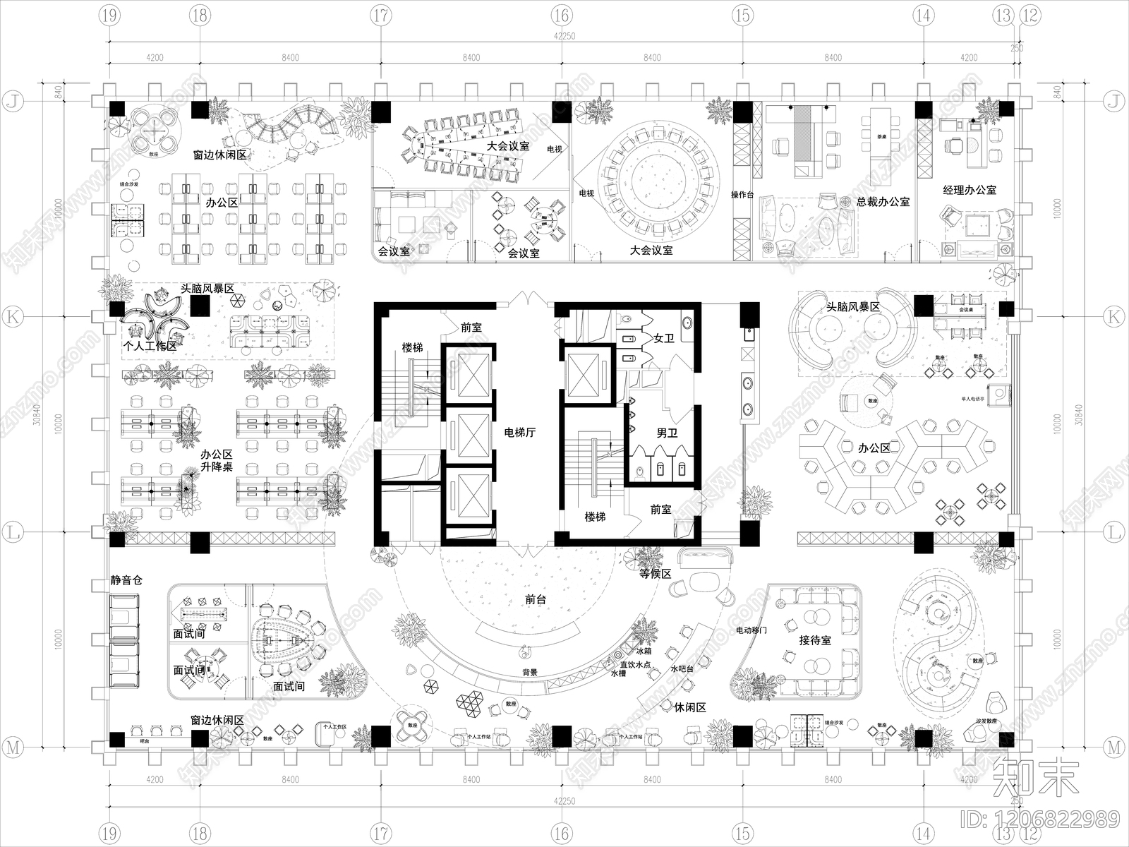 现代整体办公空间施工图下载【ID:1206822989】