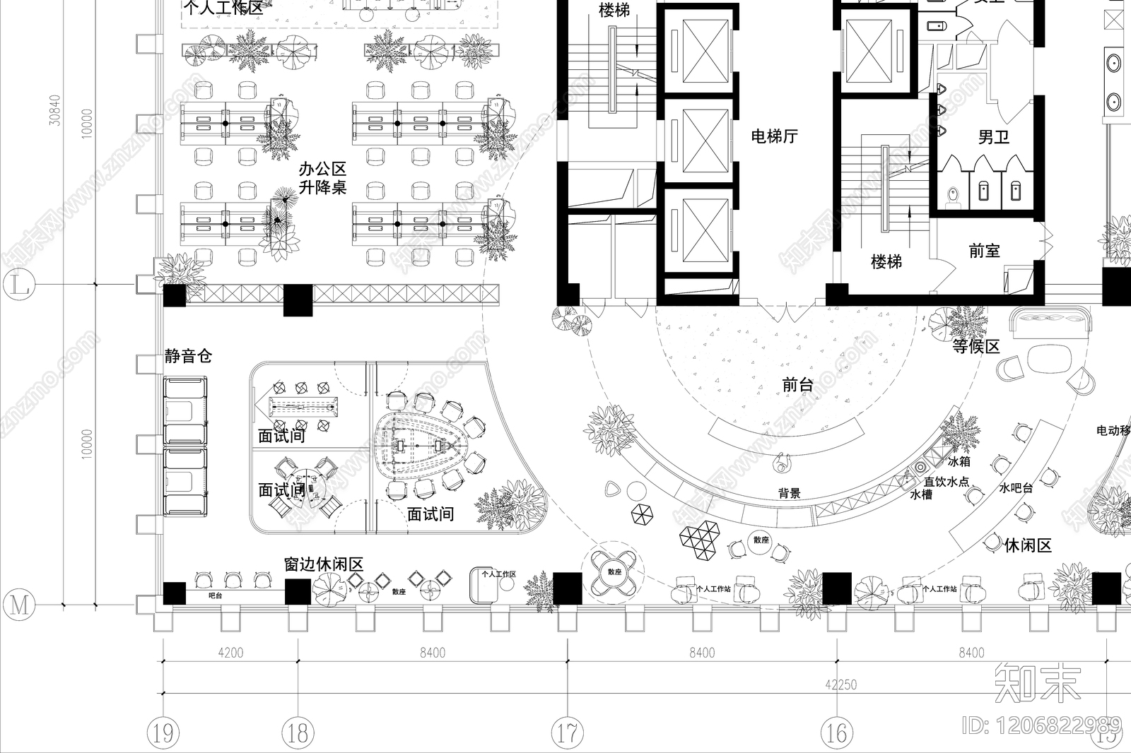 现代整体办公空间cad施工图下载【ID:1206822989】