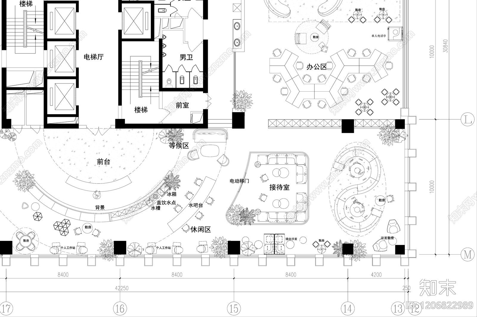 现代整体办公空间cad施工图下载【ID:1206822989】