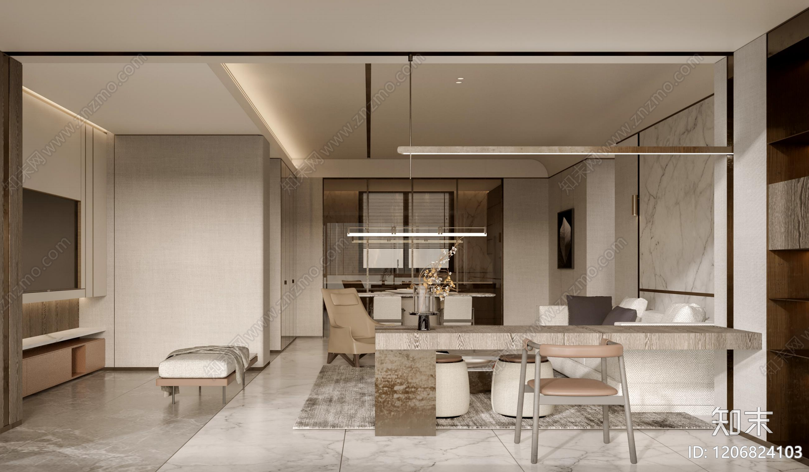 现代简约样板间下载【ID:1206824103】