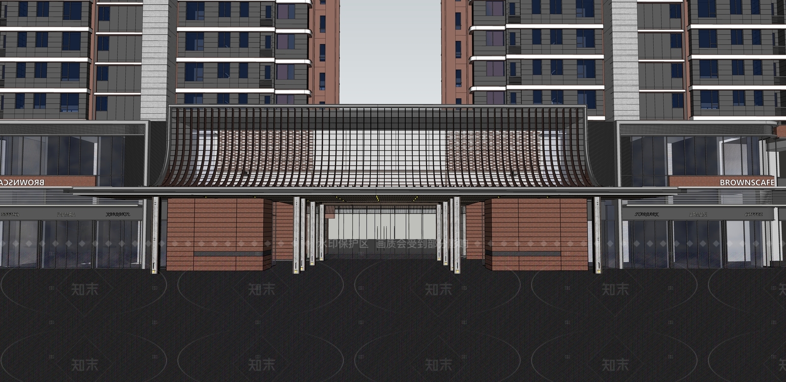 简约轻奢小区建筑SU模型下载【ID:1206824292】