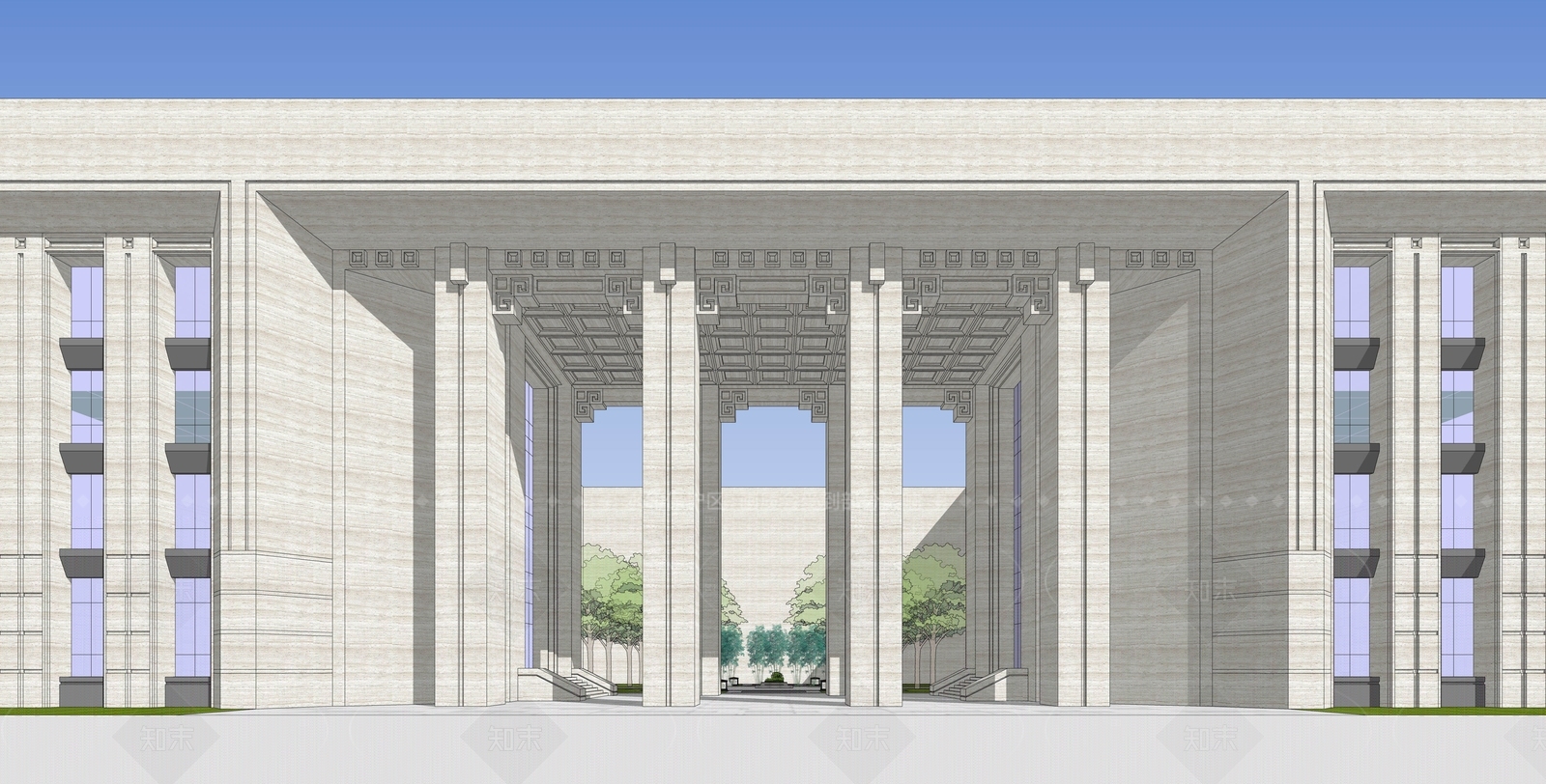 现代新中式其他公共建筑SU模型下载【ID:1206824613】