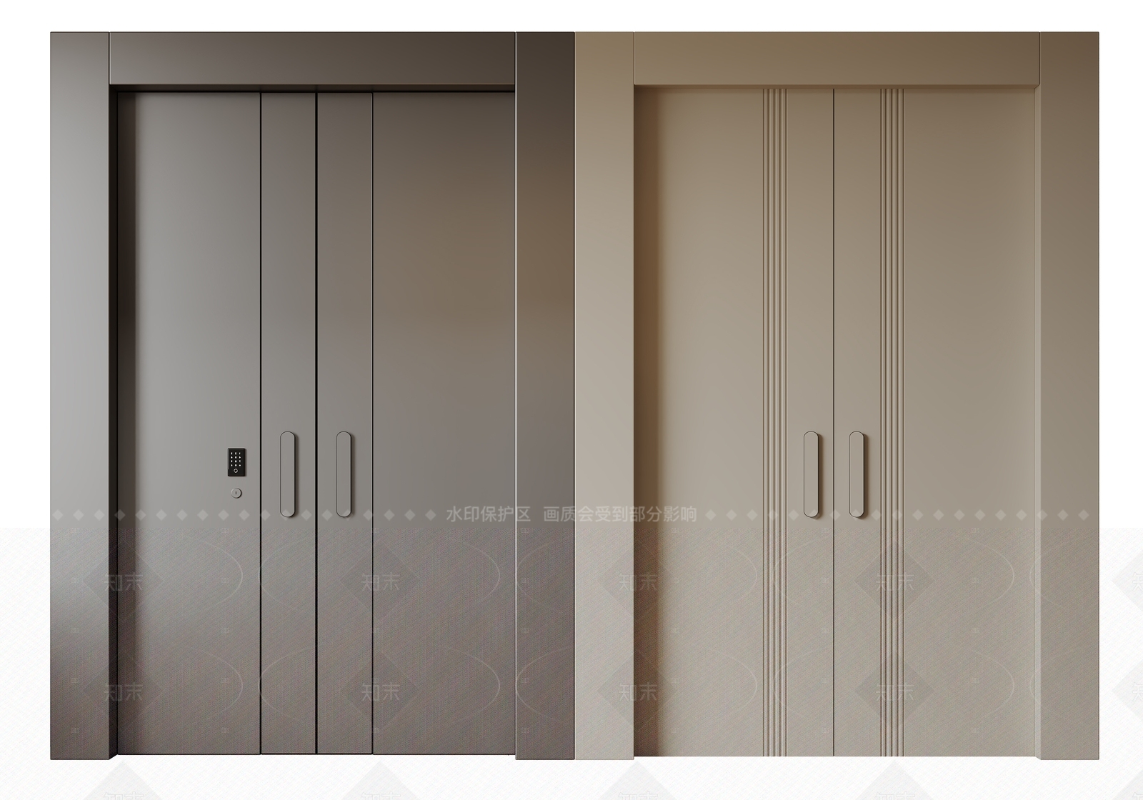 现代极简双开门3D模型下载【ID:1206827374】