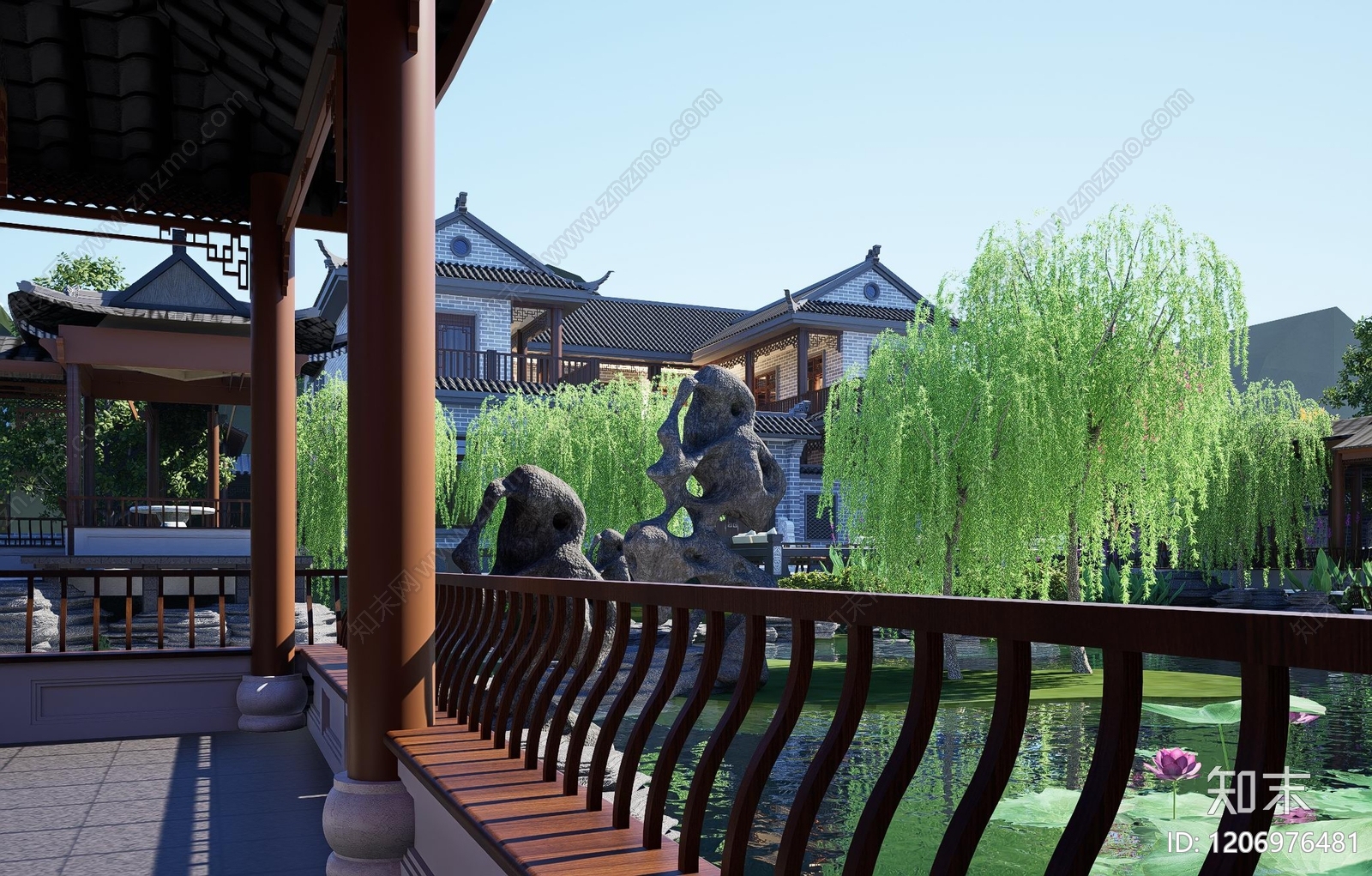 中式四合院SU模型下载【ID:1206976481】