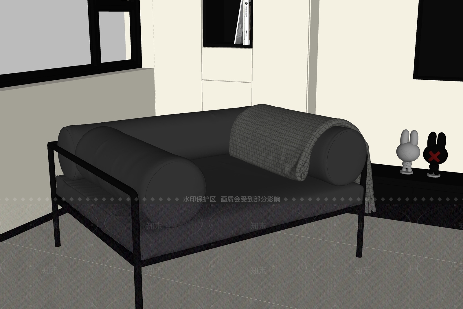 现代单人沙发SU模型下载【ID:1206835976】
