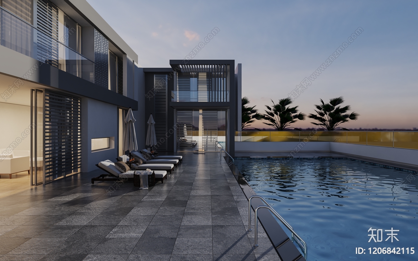 现代游泳馆3D模型下载【ID:1206842115】