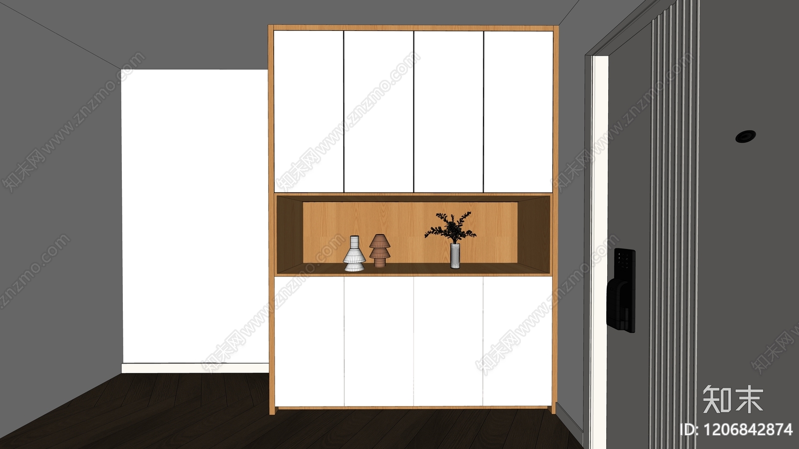 现代简约玄关柜SU模型下载【ID:1206842874】