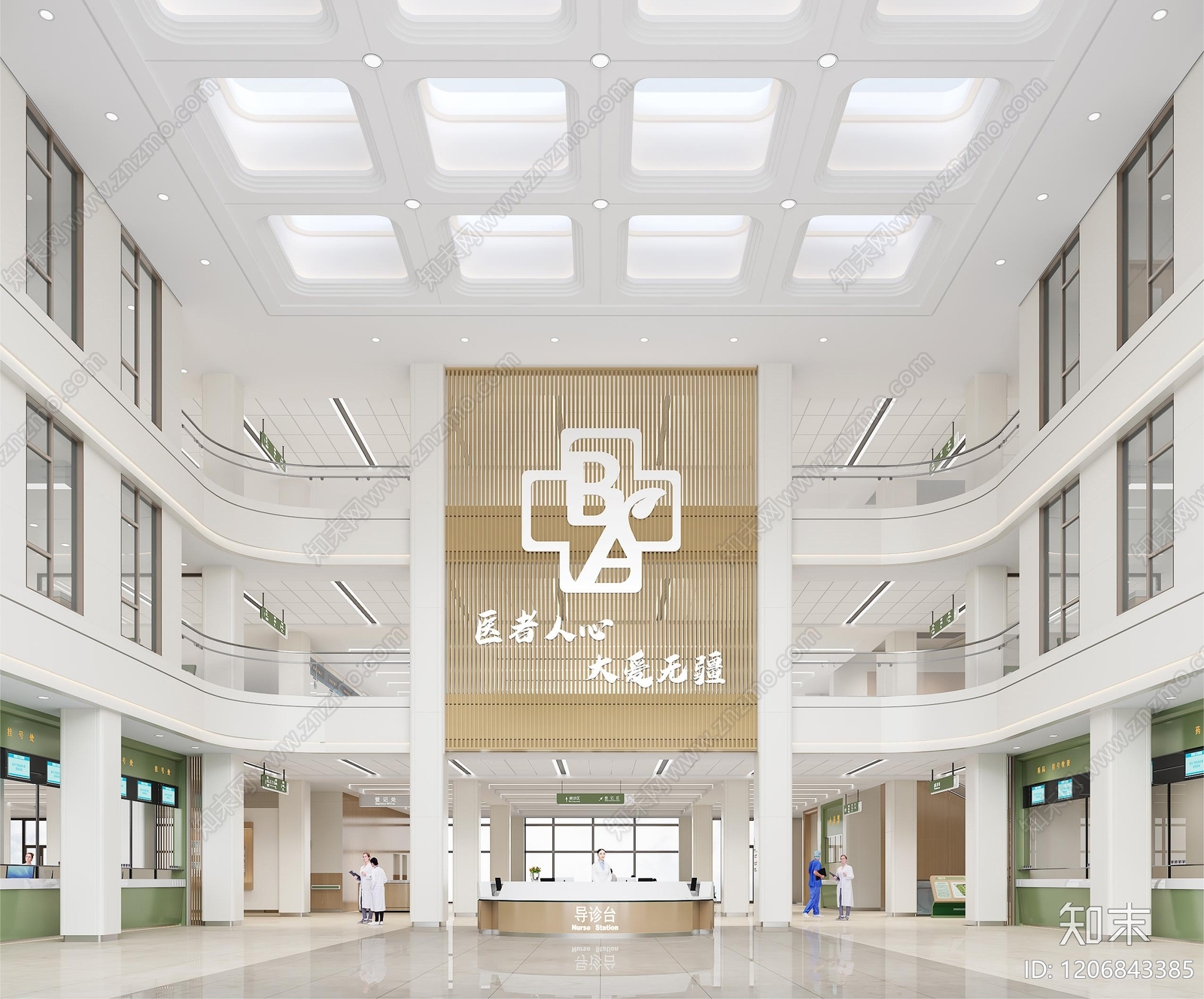 现代新中式医院cad施工图下载【ID:1206843385】