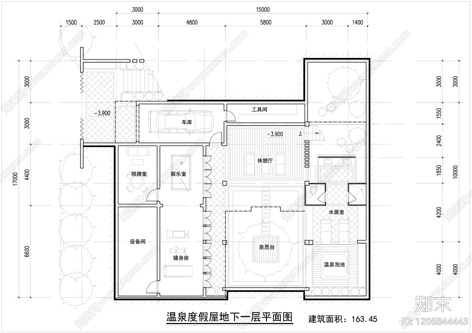 现代新中式四合院施工图下载【ID:1206844443】