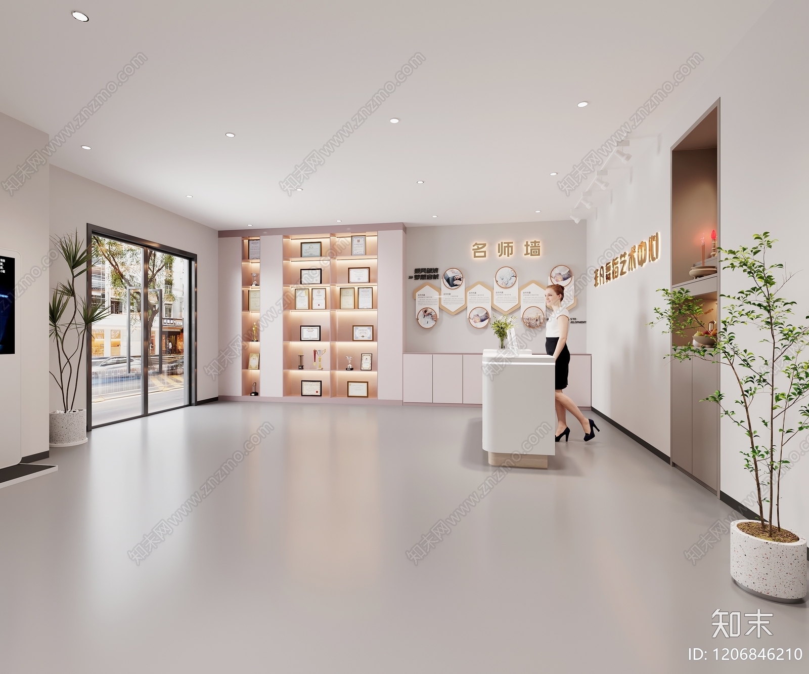 现代极简教室3D模型下载【ID:1206846210】