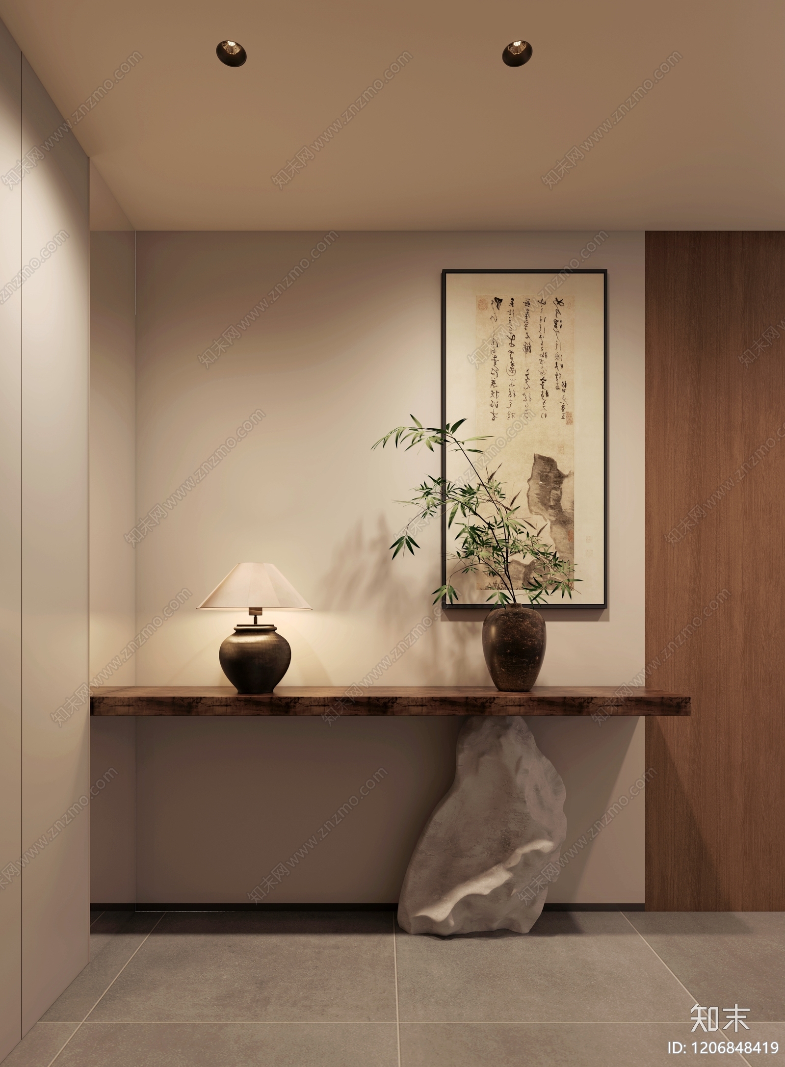 新中式家居客厅3D模型下载【ID:1206848419】