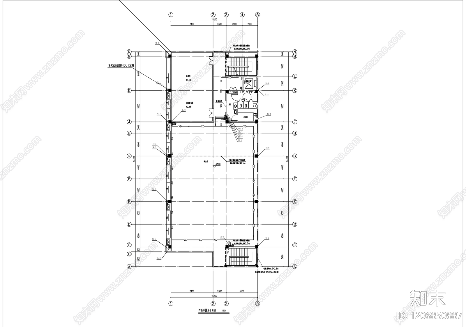 消防给水系统cad施工图下载【ID:1206850887】
