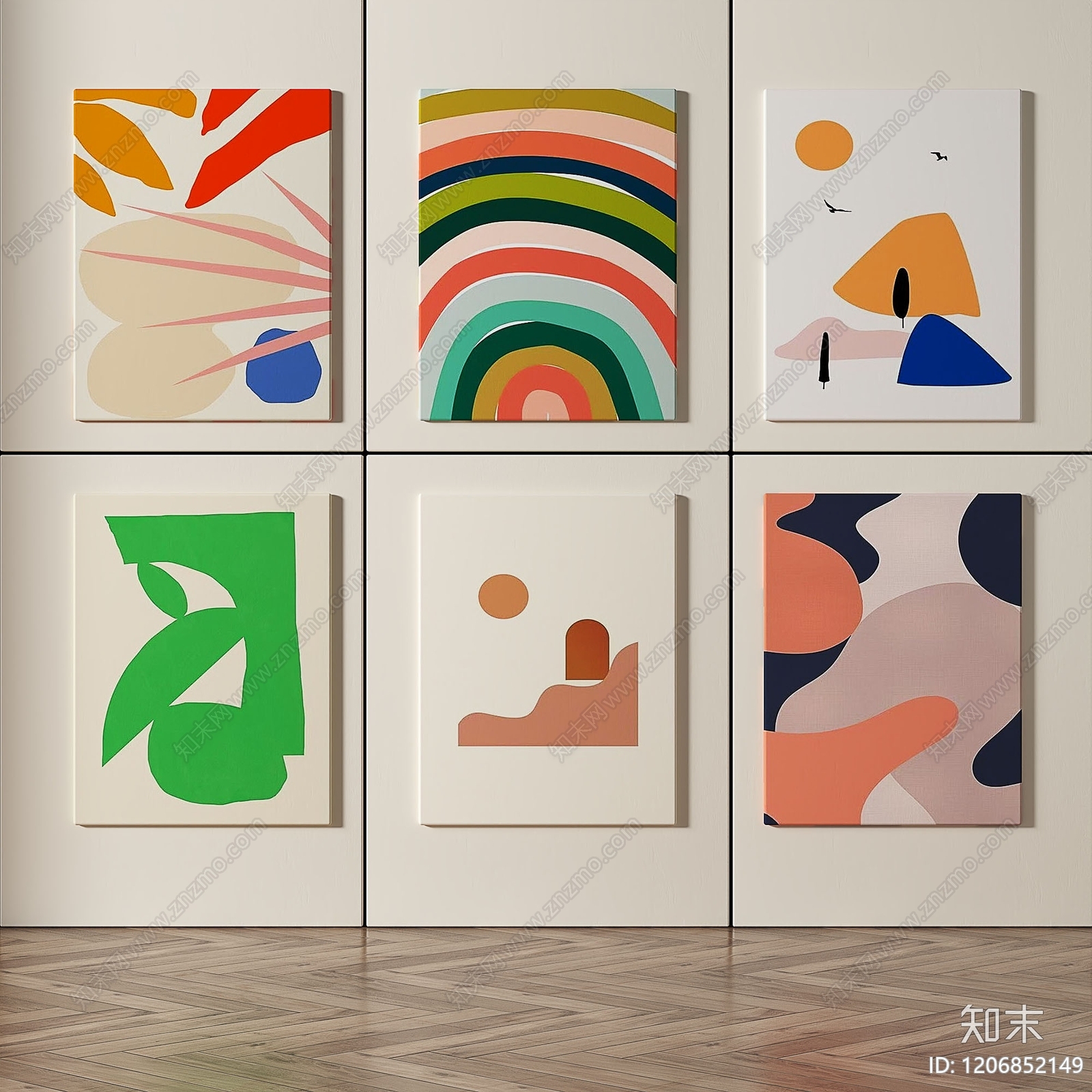 现代简约挂画3D模型下载【ID:1206852149】