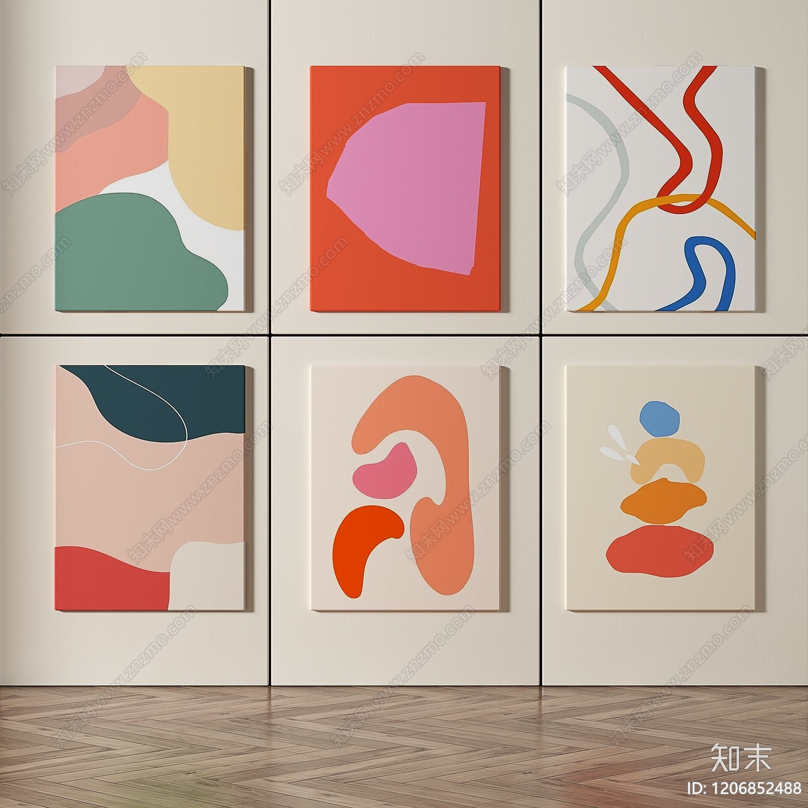 现代侘寂挂画3D模型下载【ID:1206852488】