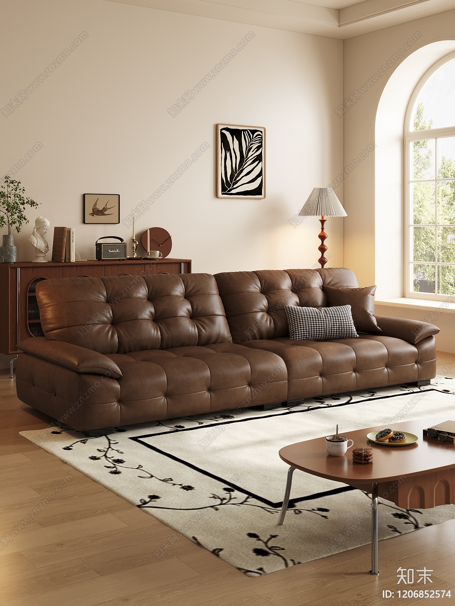 现代中古双人沙发3D模型下载【ID:1206852574】