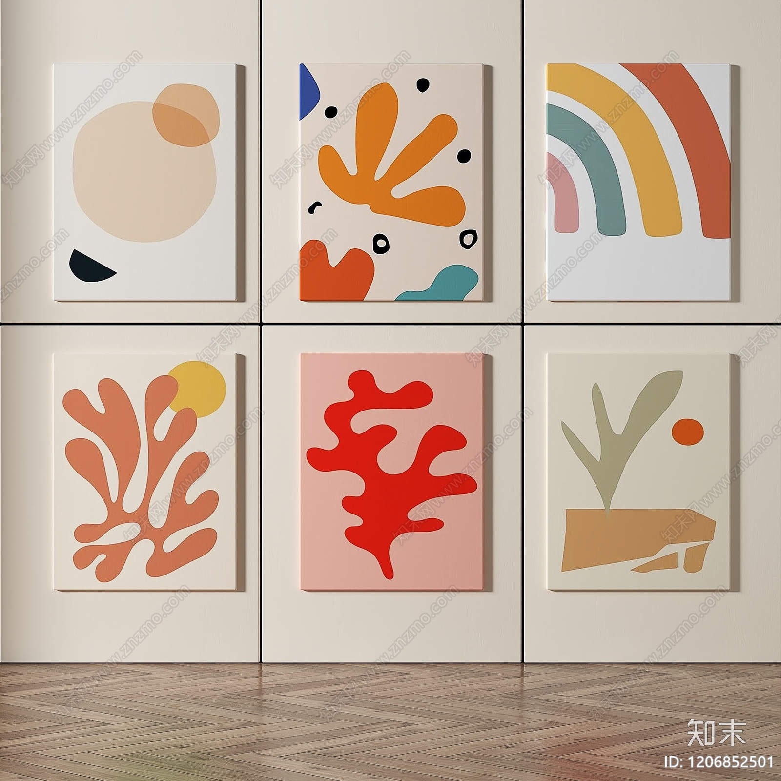 现代简约挂画3D模型下载【ID:1206852501】