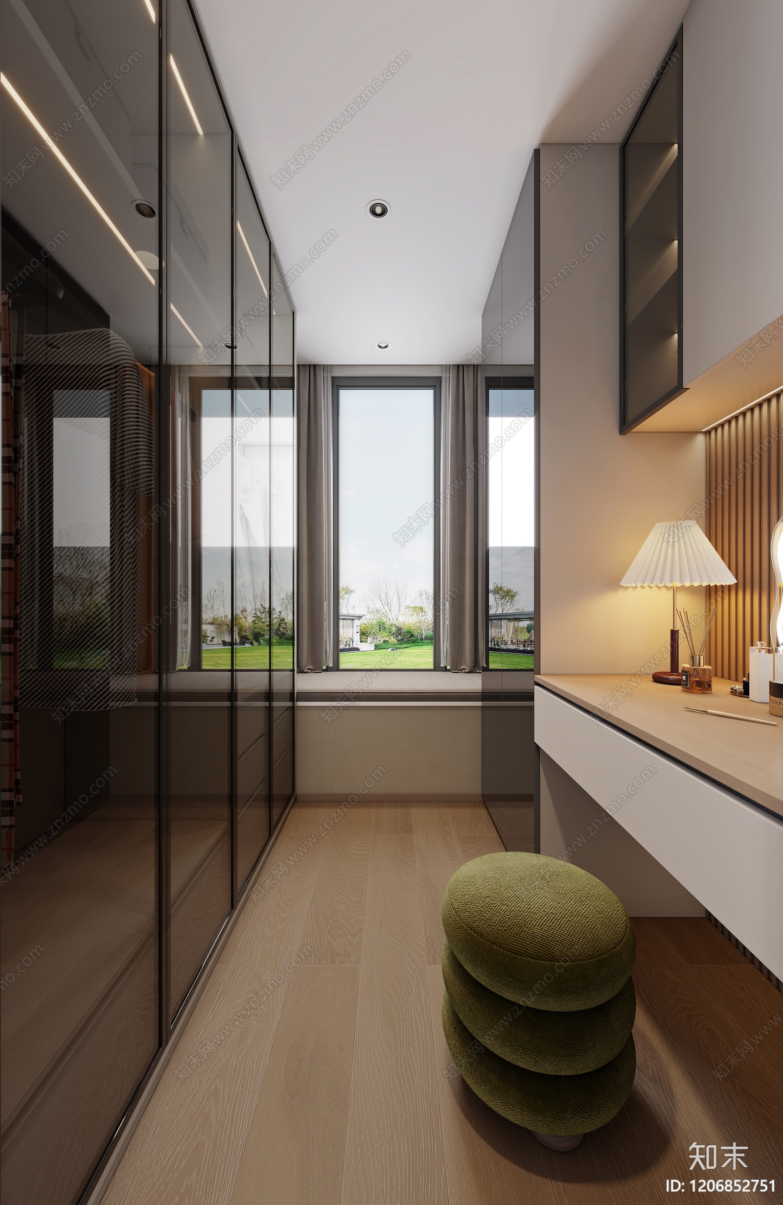 现代衣帽间3D模型下载【ID:1206852751】