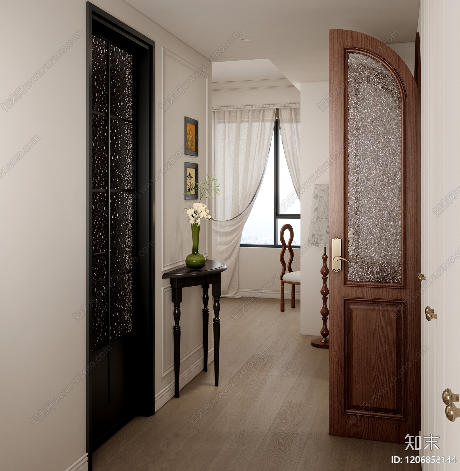 中古复古家居卧室SU模型下载【ID:1206858144】