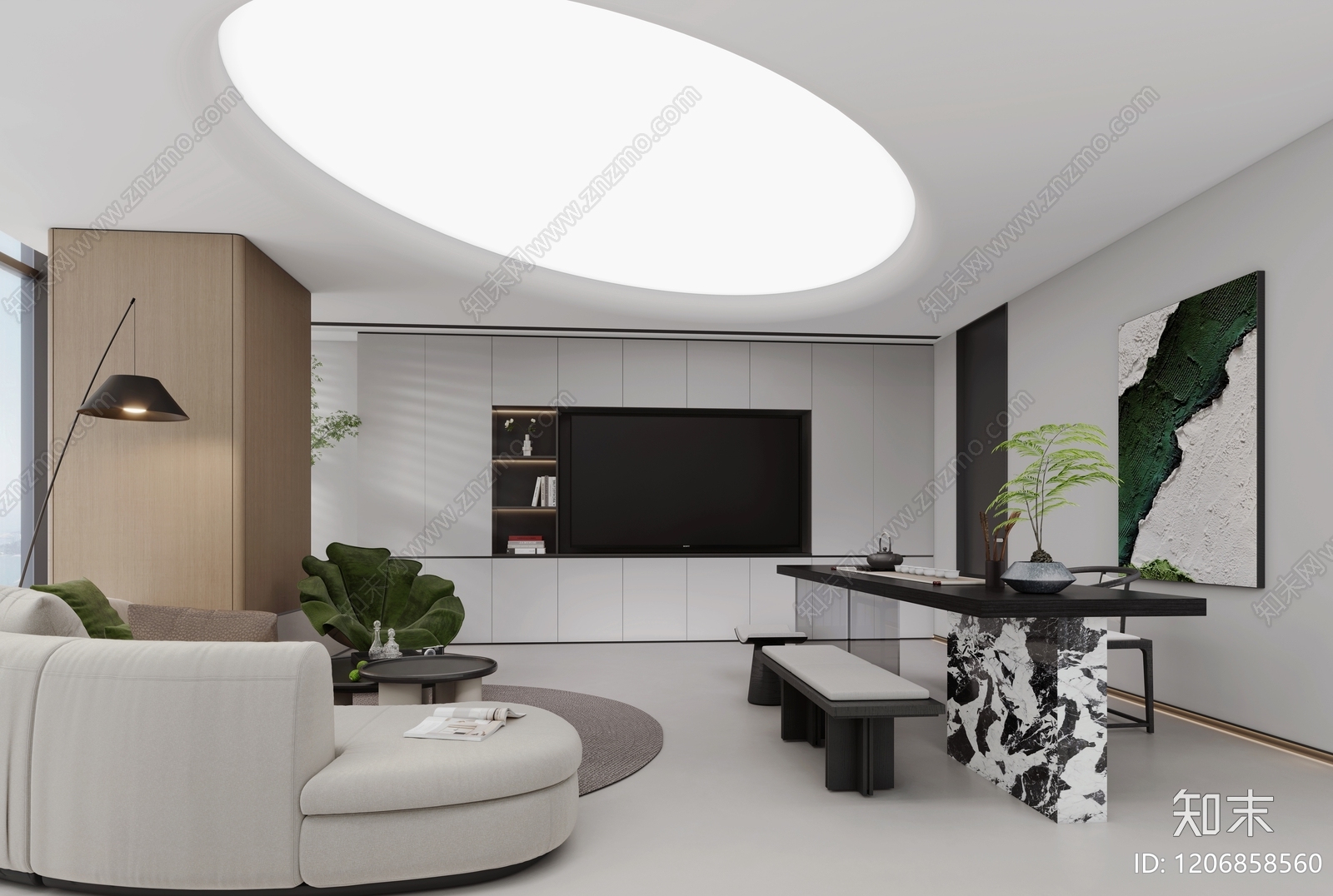 现代接待室3D模型下载【ID:1206858560】