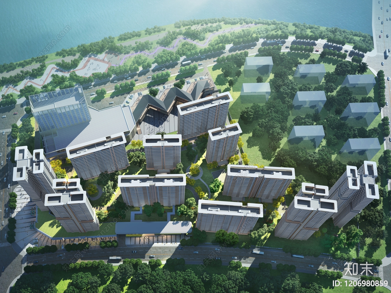 现代高层住宅SU模型下载【ID:1206980859】