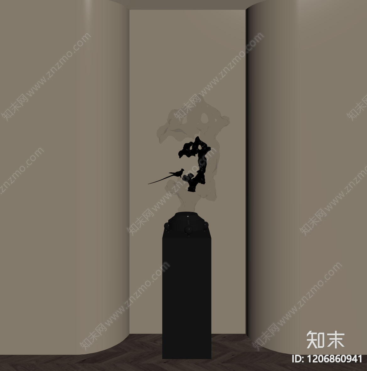 新中式艺术装置SU模型下载【ID:1206860941】