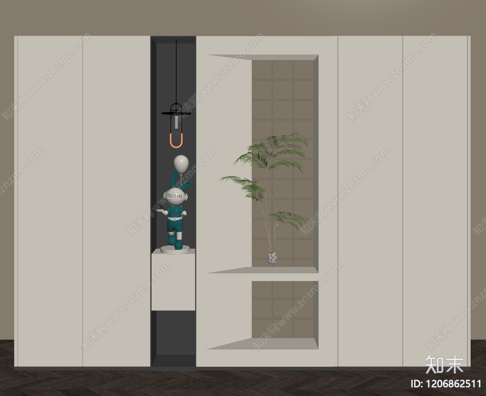 现代鞋柜SU模型下载【ID:1206862511】