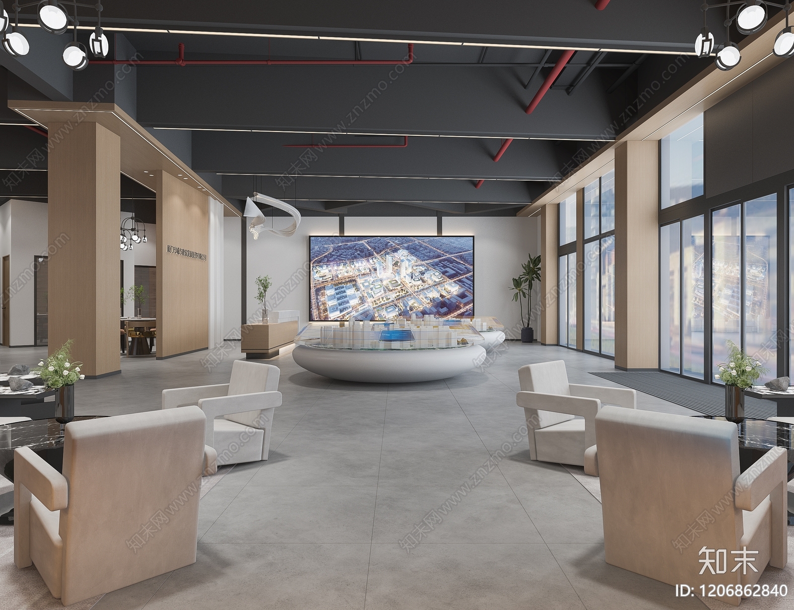 现代售楼处3D模型下载【ID:1206862840】