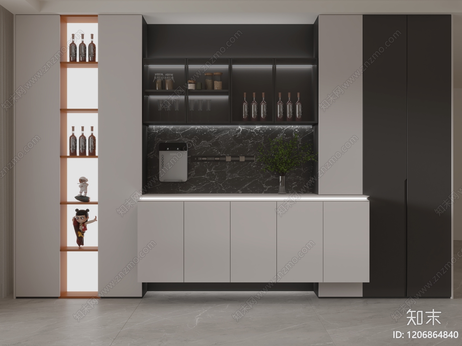 现代家居餐厅3D模型下载【ID:1206864840】