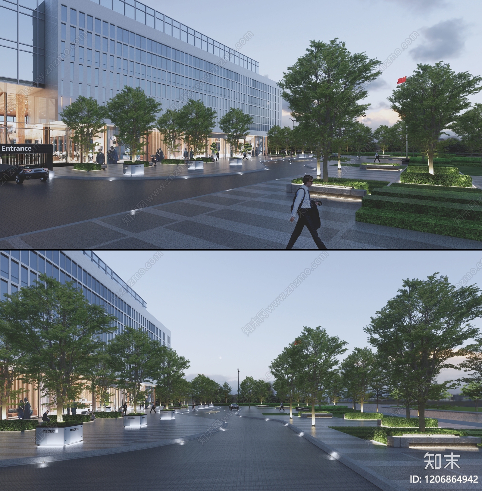 现代办公楼景观下载【ID:1206864942】