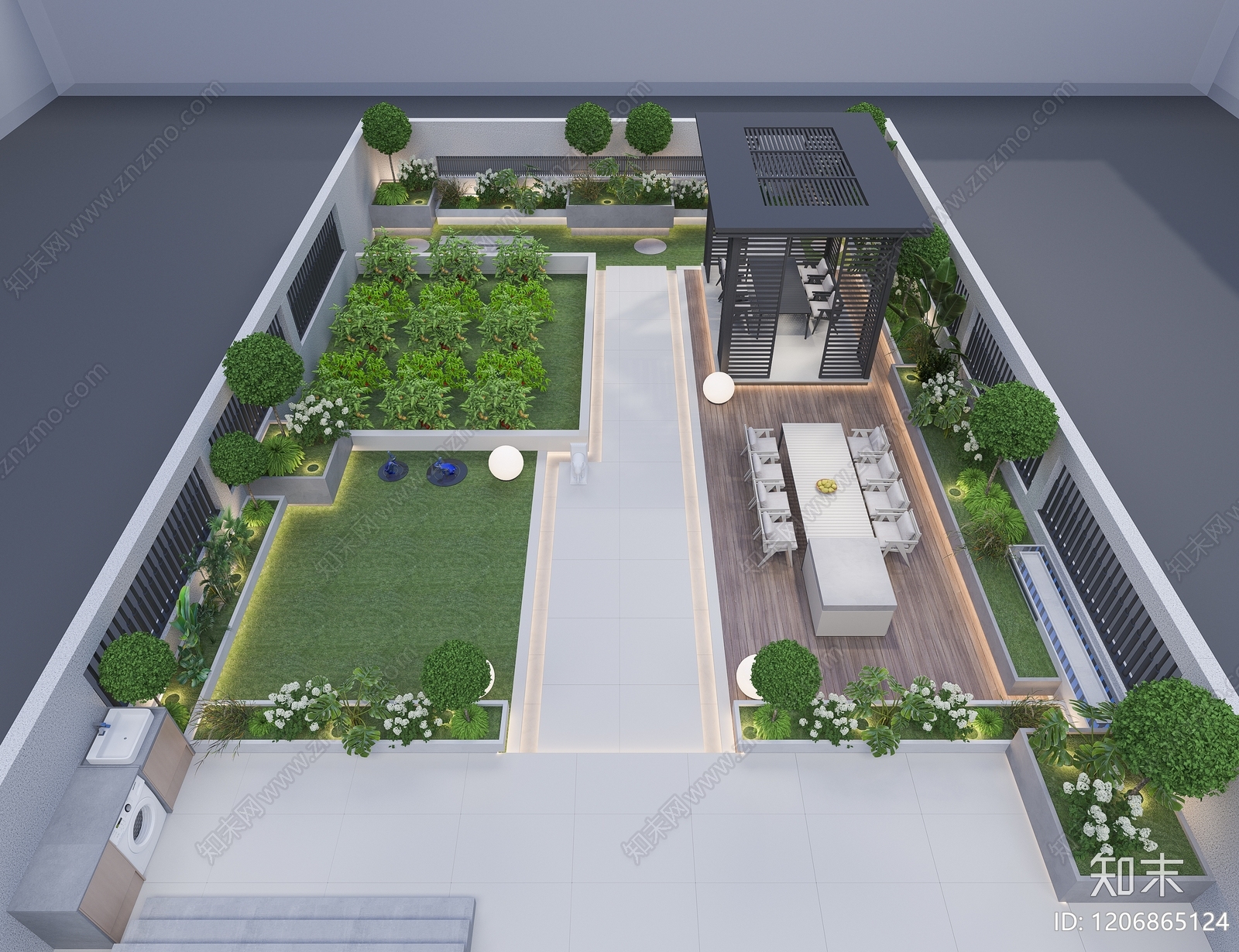 现代阳台3D模型下载【ID:1206865124】