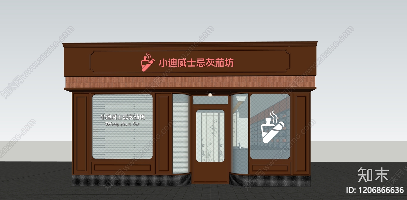 美式复古门头SU模型下载【ID:1206866636】