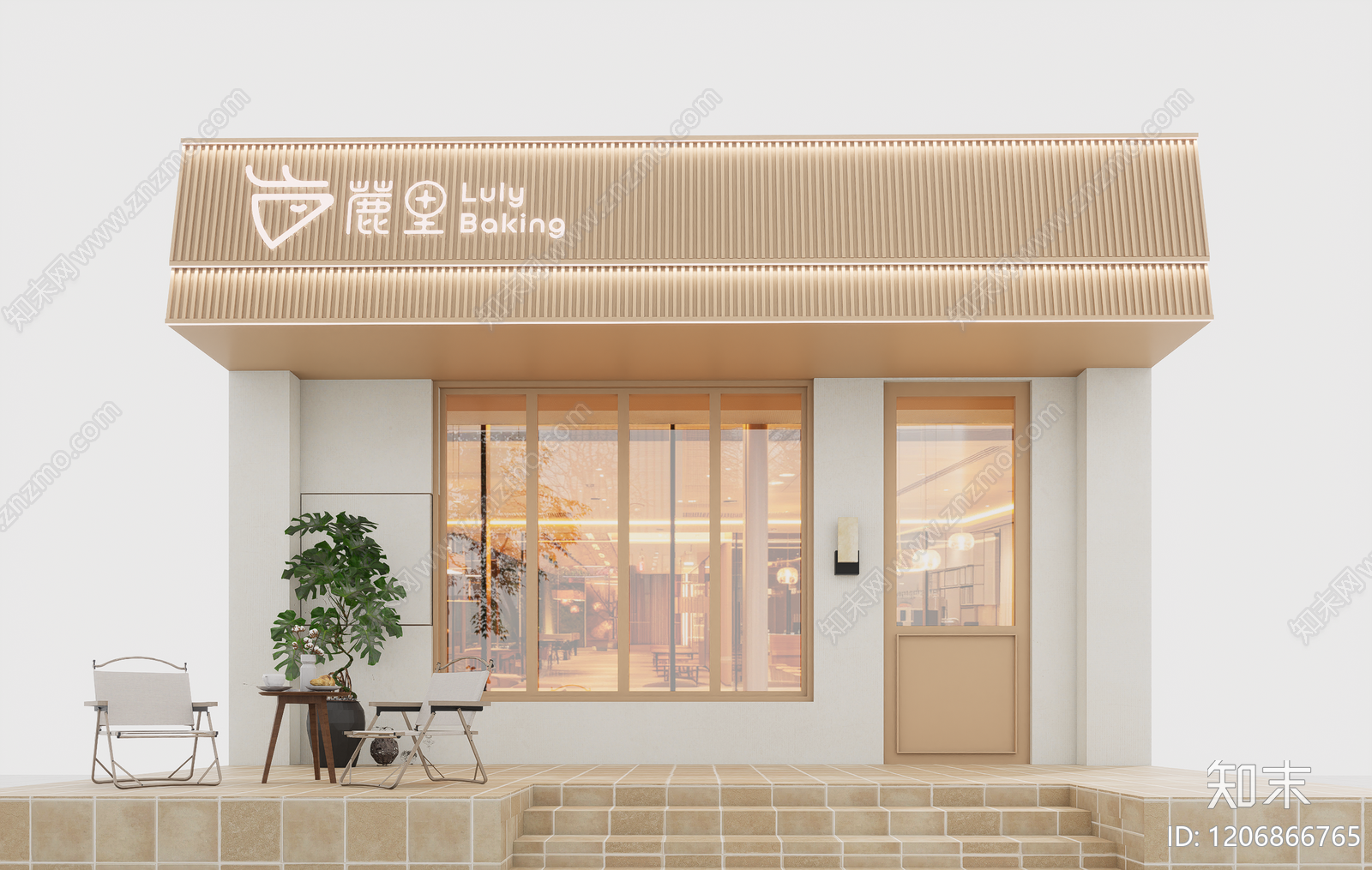 现代原木门头SU模型下载【ID:1206866765】