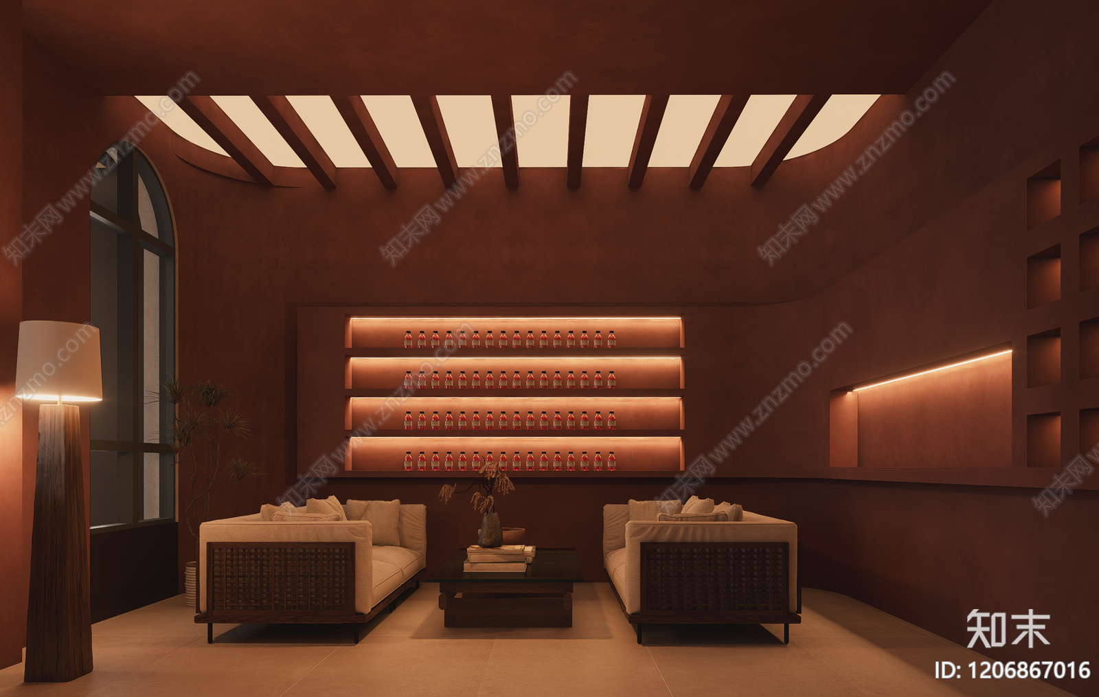 中式侘寂美妆店SU模型下载【ID:1206867016】