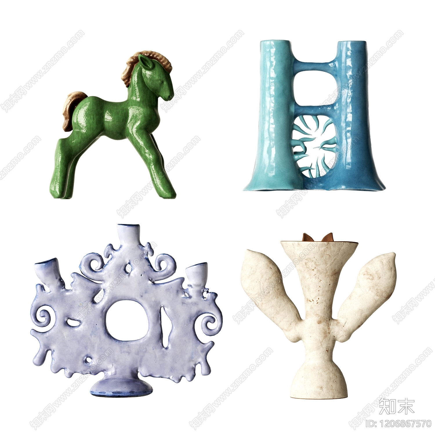 新中式中古雕塑摆件3D模型下载【ID:1206867570】