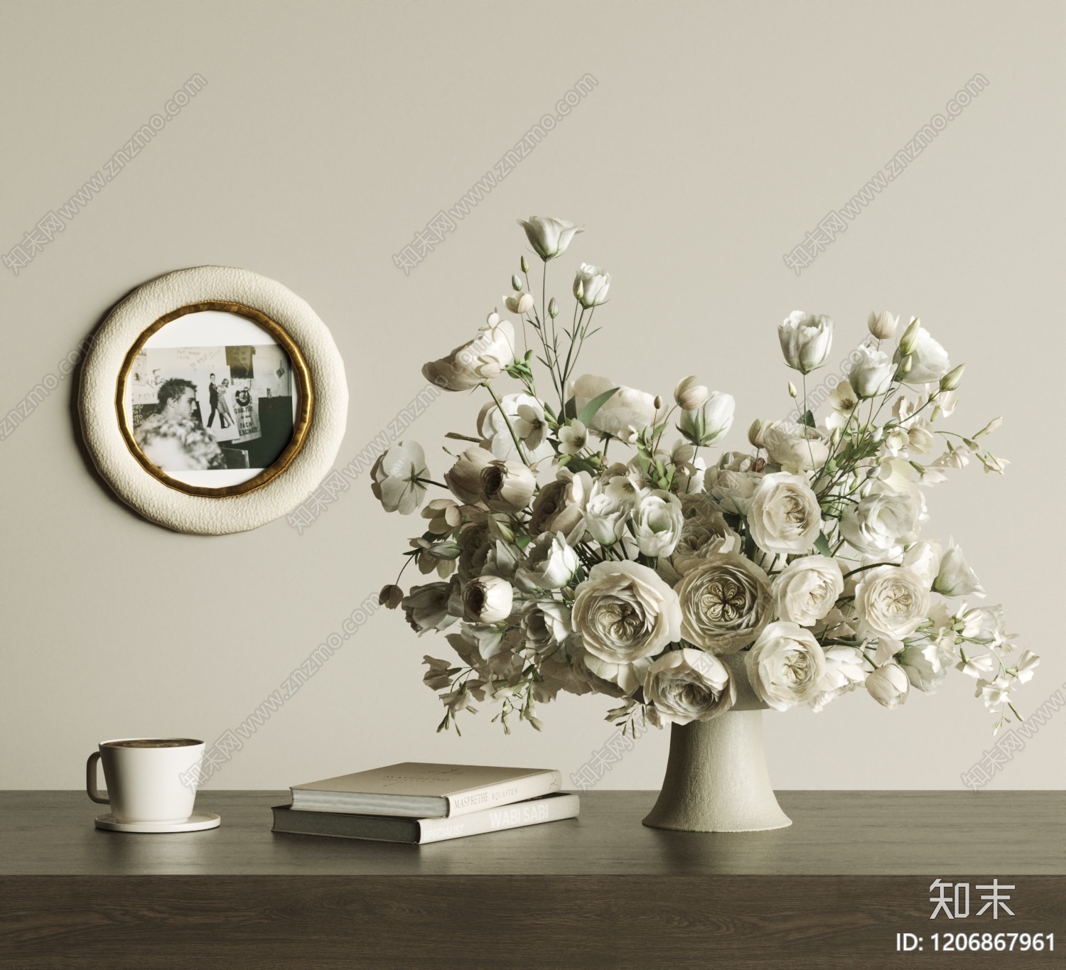 法式奶油摆件组合3D模型下载【ID:1206867961】