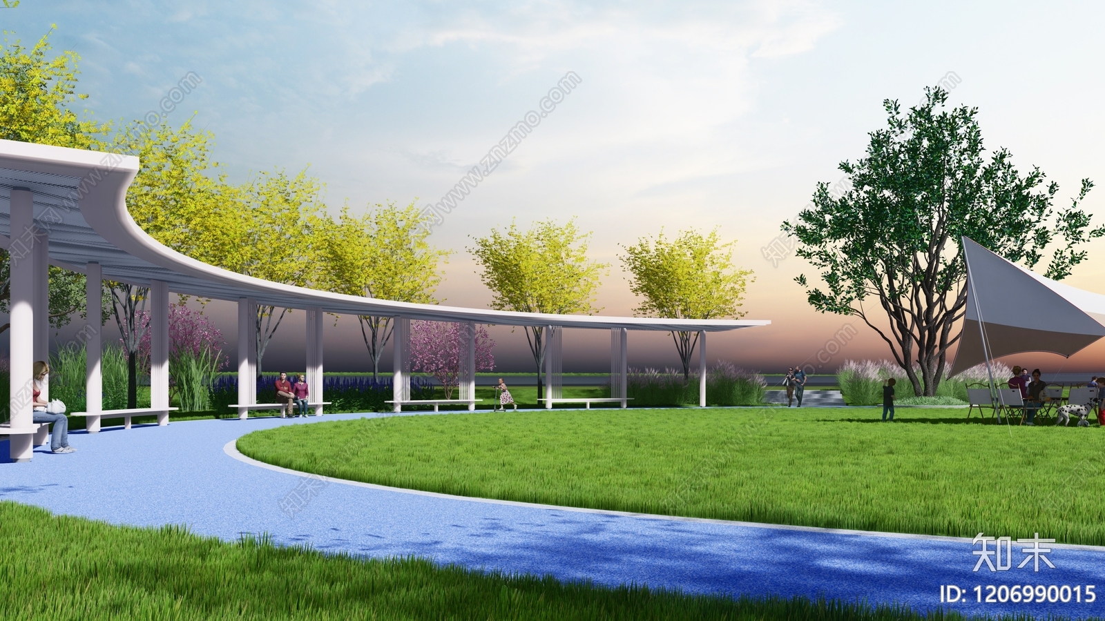 现代景观公园SU模型下载【ID:1206990015】