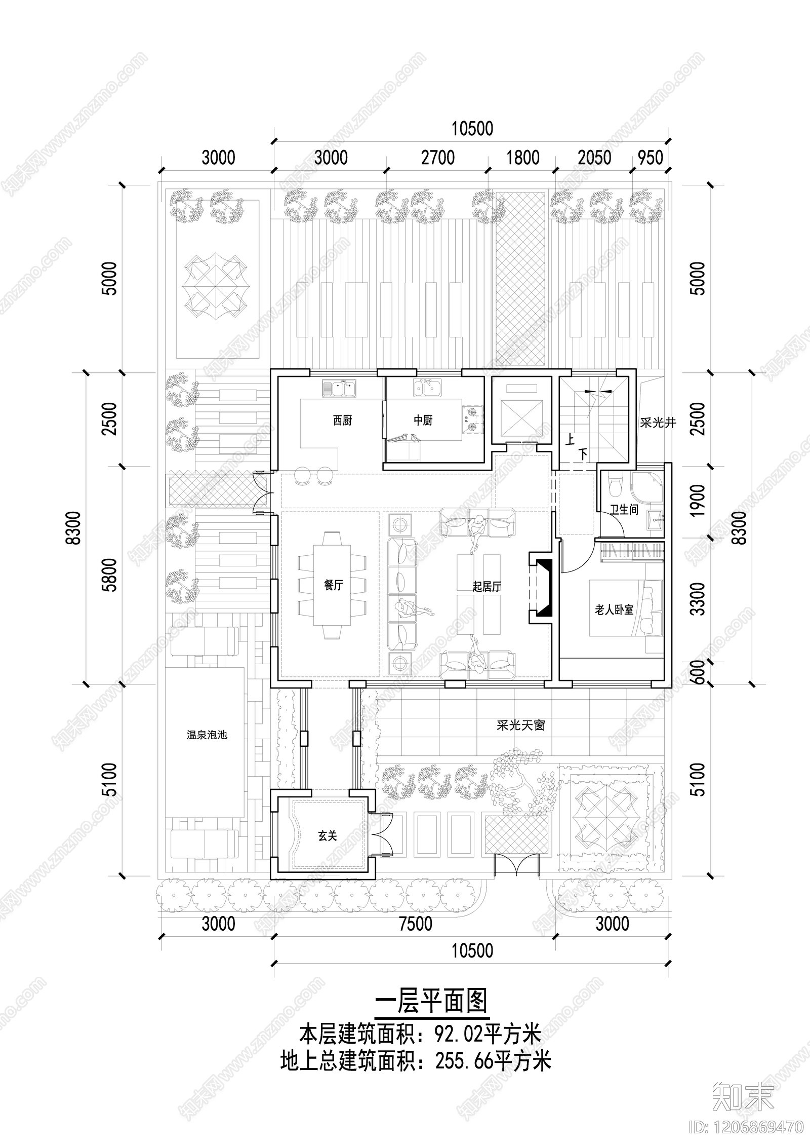 现代新中式别墅建筑施工图下载【ID:1206869470】