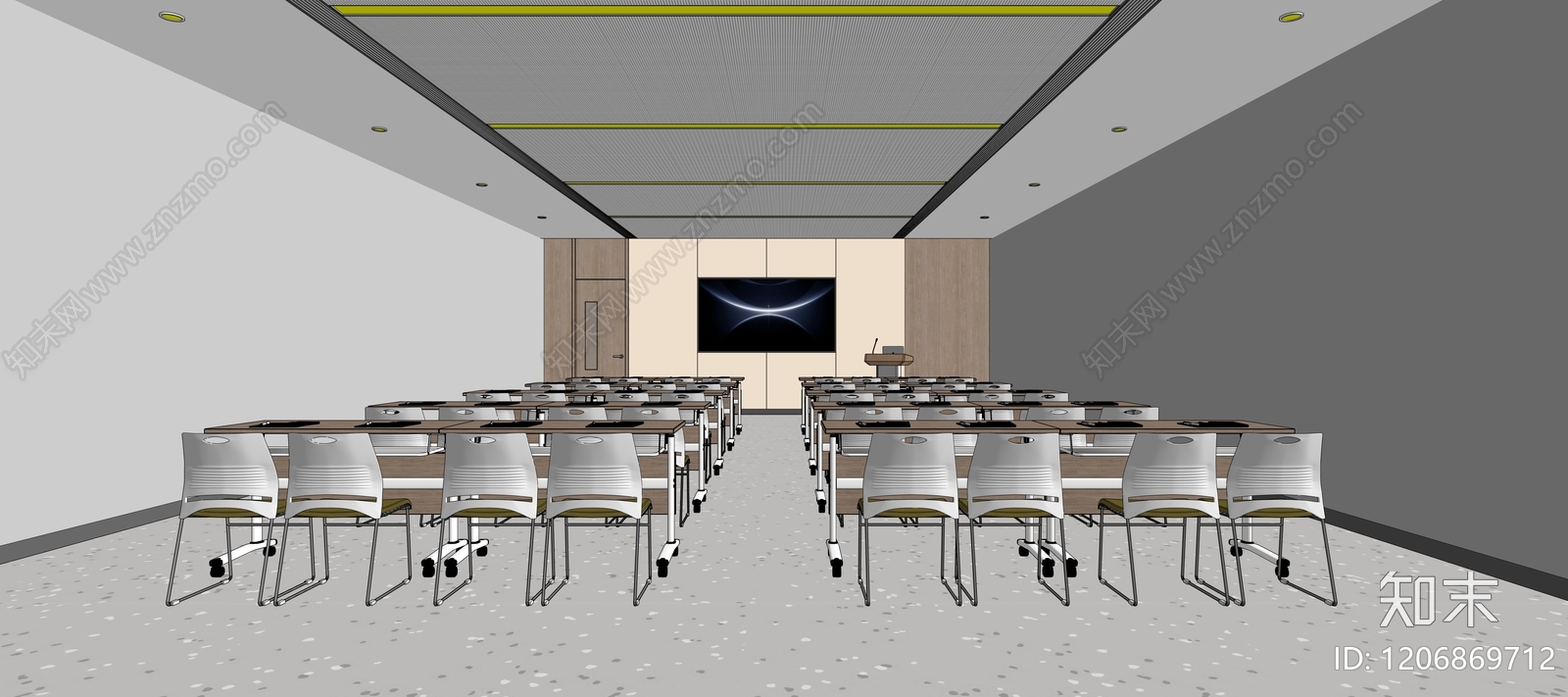 简约现代其他学校空间SU模型下载【ID:1206869712】