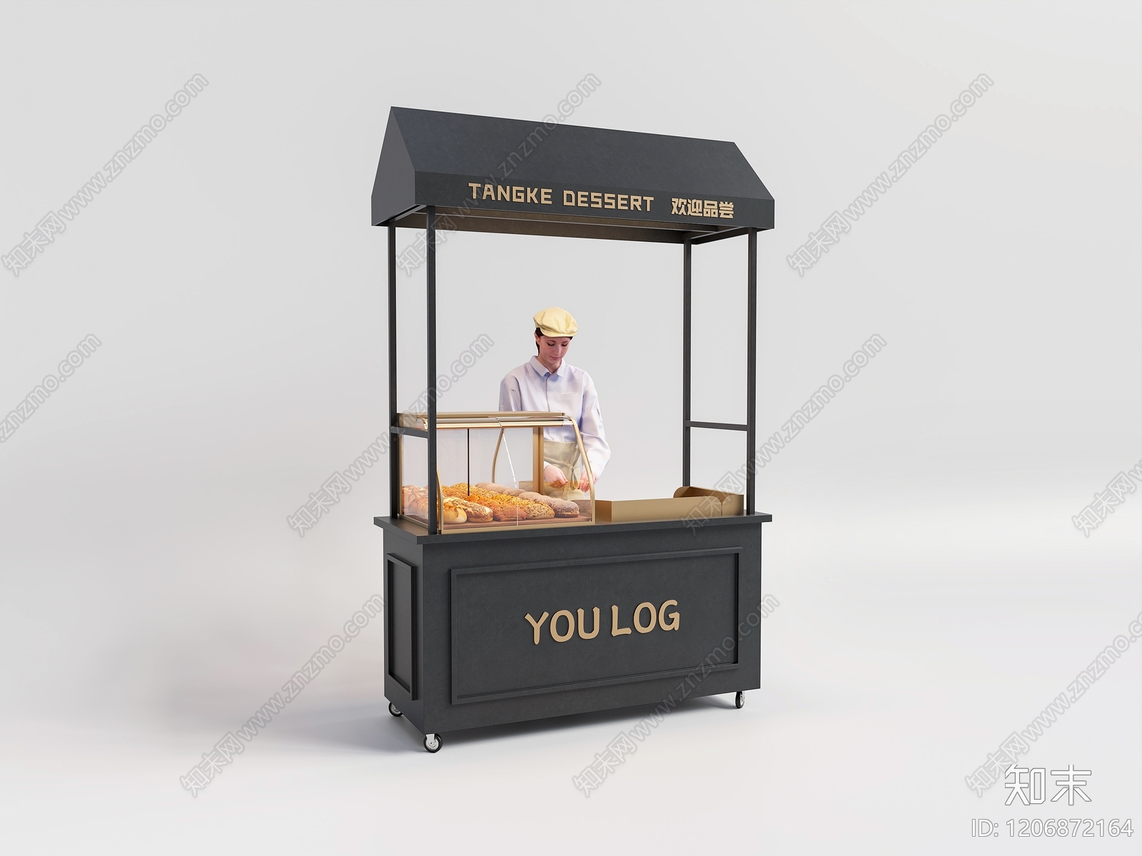 复古法式甜品面包店3D模型下载【ID:1206872164】