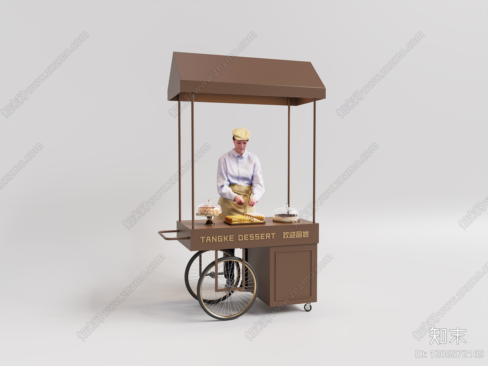 复古中古甜品面包店3D模型下载【ID:1206872169】