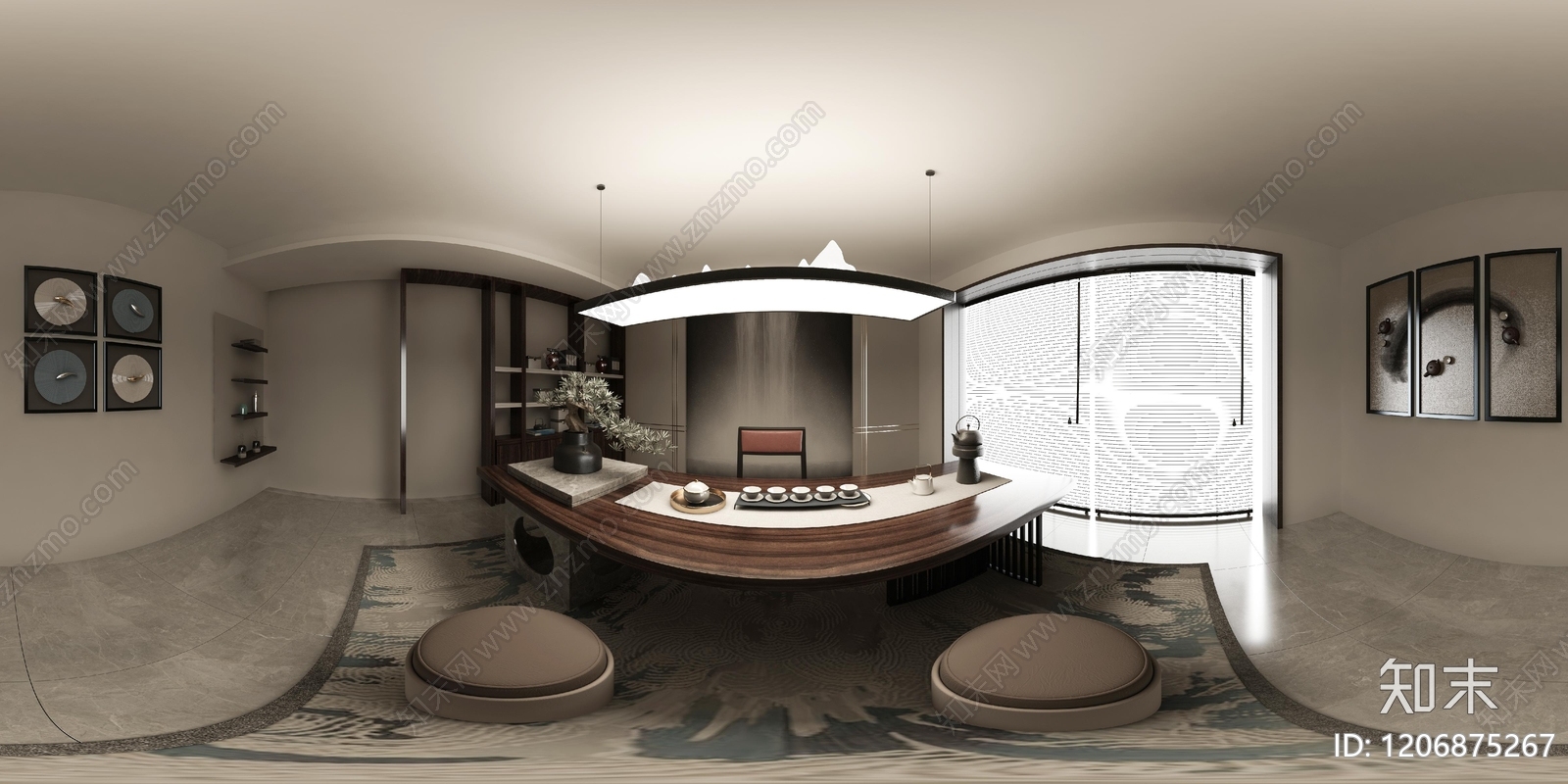 新中式中式室内HDR贴图下载【ID:1206875267】
