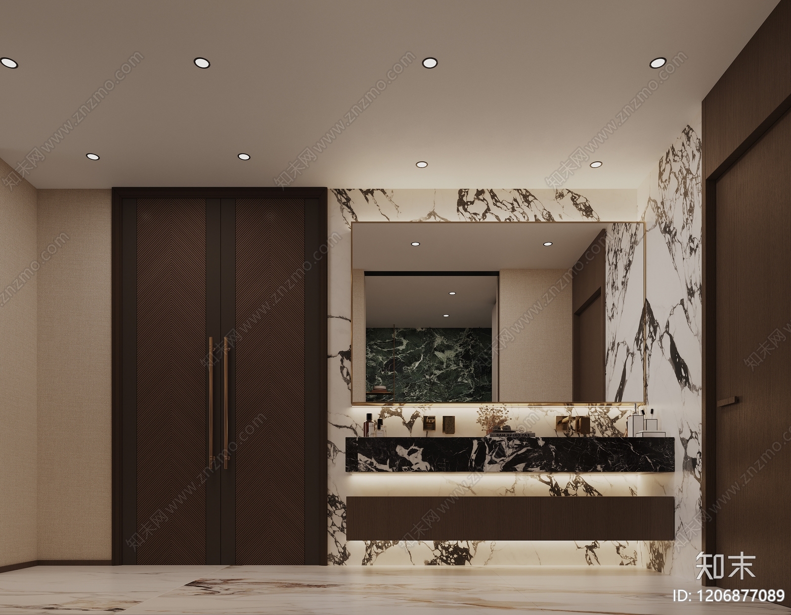 现代轻奢衣帽间3D模型下载【ID:1206877089】