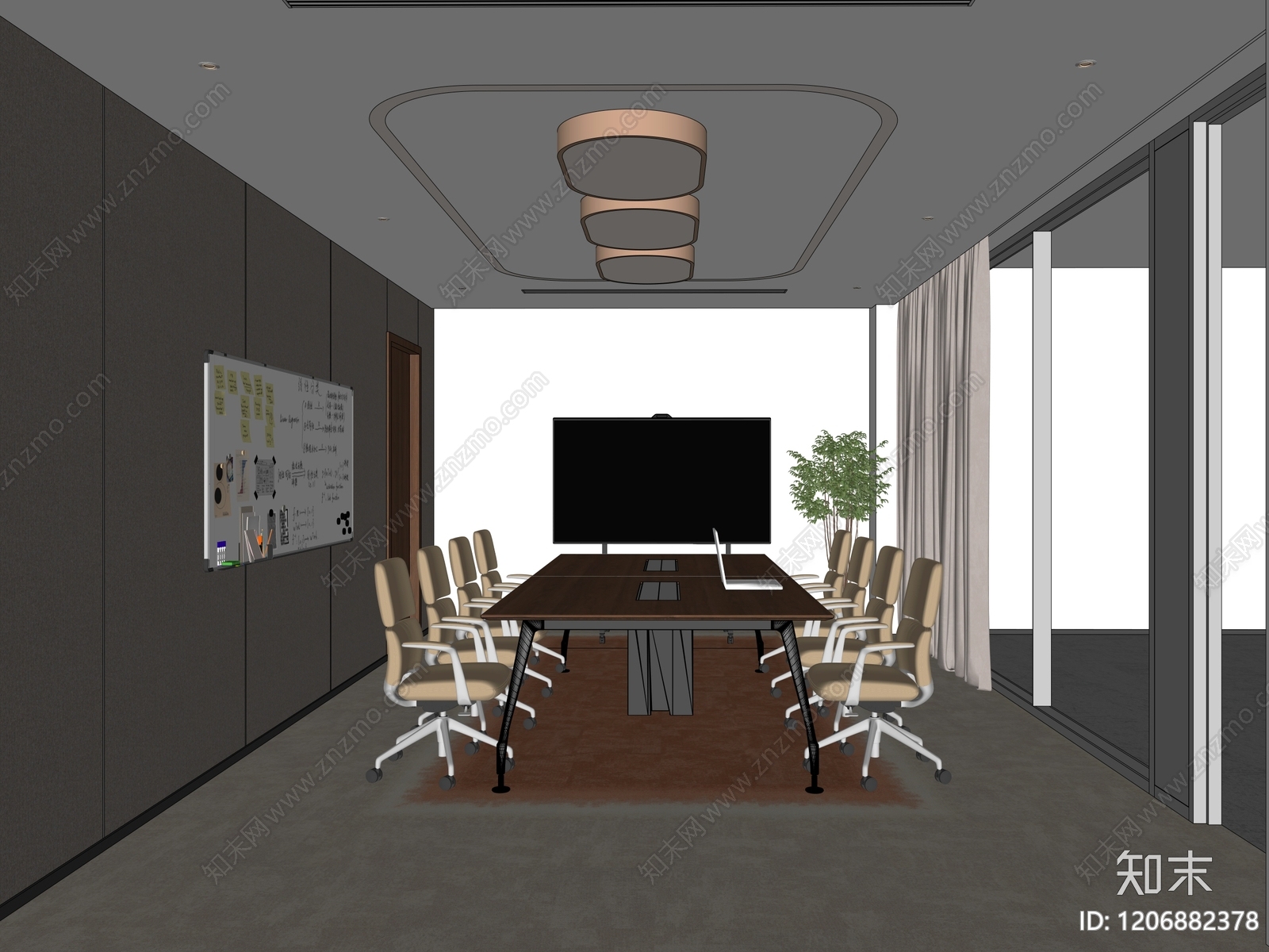 现代会议室SU模型下载【ID:1206882378】