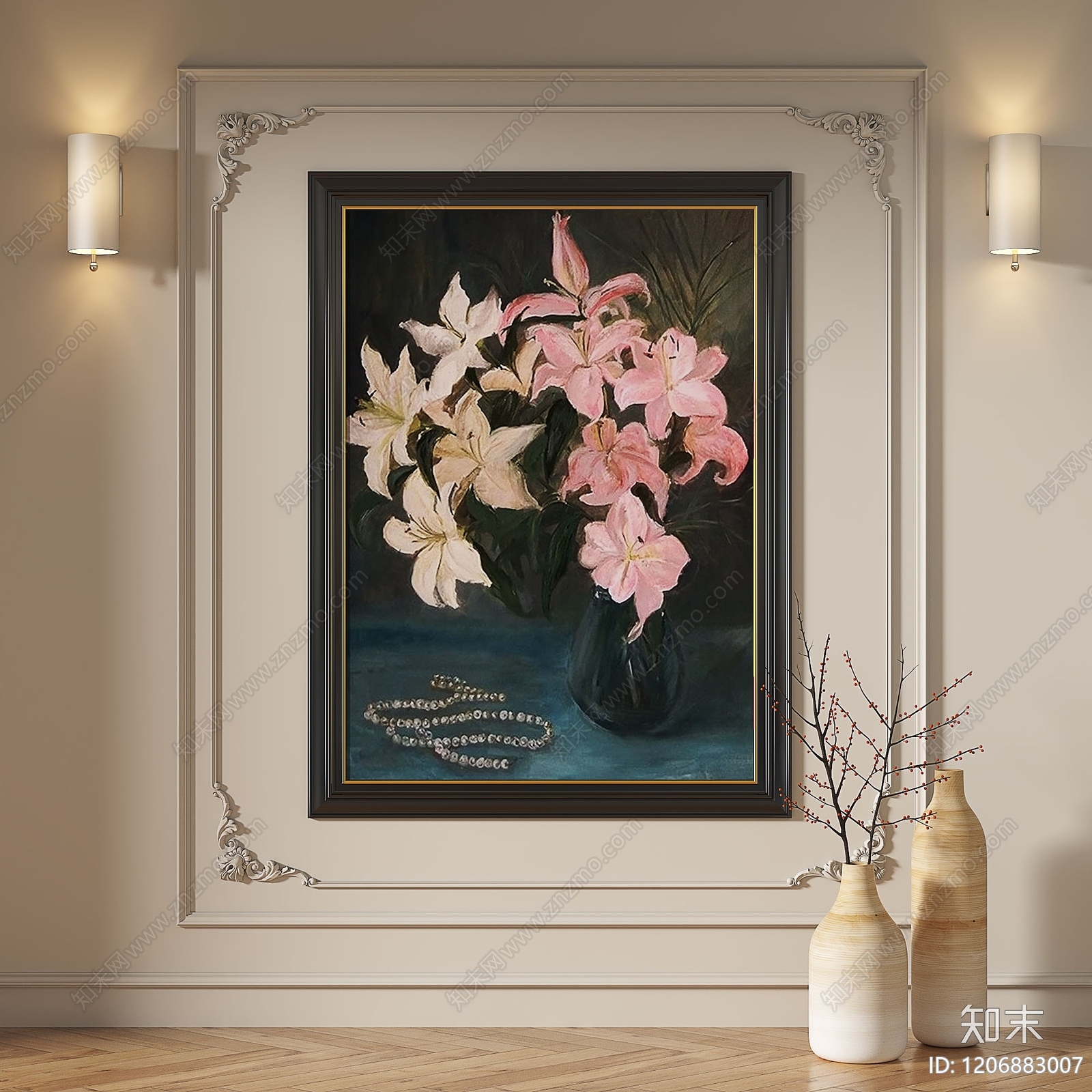 法式中古挂画3D模型下载【ID:1206883007】